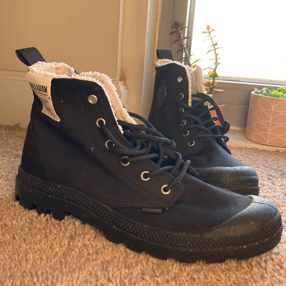 Palladium x Free People Earth Collection Hi Ankle Combat Boots Confetti Sole
